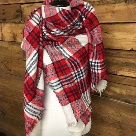 New Tartan Plaid Oversized Blanket Scarf - Picture 3 of 5